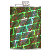 Groen en rood, krassen en wandeffect heupfles (Voorkant)