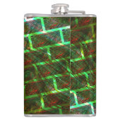 Groen en rood, krassen en wandeffect heupfles (Achterkant)