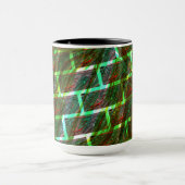 Groen en rood, krassen en wandeffect mok (Midden)