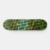 Groen en rood, krassen en wandeffect persoonlijk skateboard (Horizontaal)