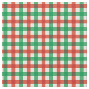Groen en rood met heldere Kerstmis Gingham Pset/ T Stof