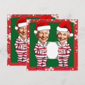 Groen en rood Oma en Opa Xmas Kaart (Voorkant / Achterkant)