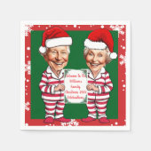 Groen en rood Oma en Opa Xmas Servet (Voorkant)