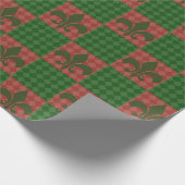 Groen en rood omslagpapier cadeaupapier (Hoek)