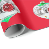 Groen en rood Ornament rood inpakpapier (Rol Hoek)