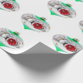 Groen en rood Ornamenten inpakpapier (Hoek)