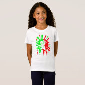 Groen en rood schildpad en mascotte t-shirt (Voorkant volledig)