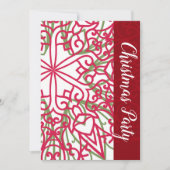 Groen en rood Snowflake Kerstmis Modern Kaart (Voorkant)