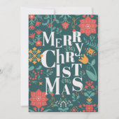 Groen en Rood Stijlvol Vrolijk Kerstfeest Feestdagenkaart (Voorkant)