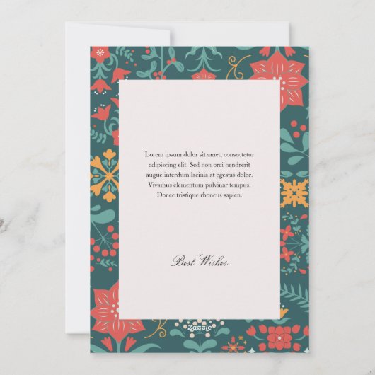 Groen en Rood Stijlvol Vrolijk Kerstfeest Feestdagenkaart (Achterkant)