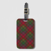 Groen en rood, tartan bagagelabel (Voorkant (verticaal))