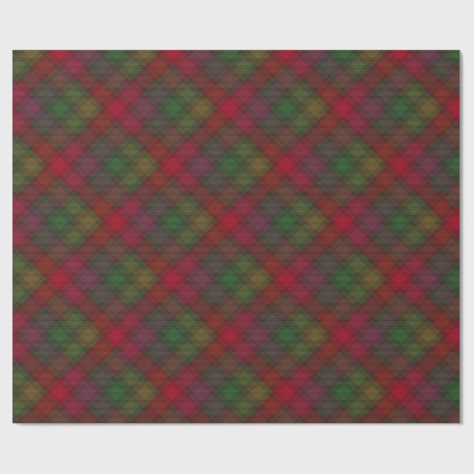 Groen en rood, tartan cadeaupapier (Vlak)