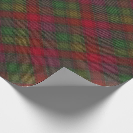 Groen en rood, tartan cadeaupapier (Hoek)