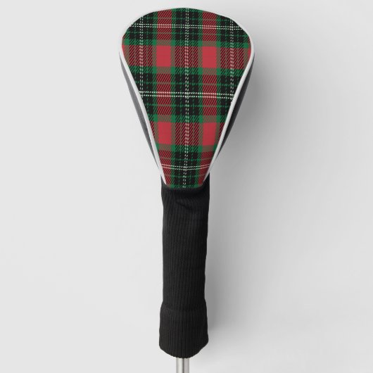 Groen en rood Tartan Golf Head Hoesje Golfheadcover (Voorkant)