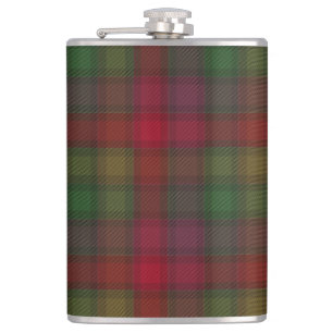 Groen en rood, tartan heupfles