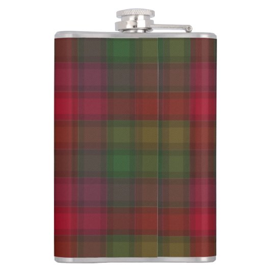 Groen en rood, tartan heupfles (Achterkant)
