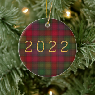 Groen en rood, tartan keramische siervoorwerpen keramisch ornament