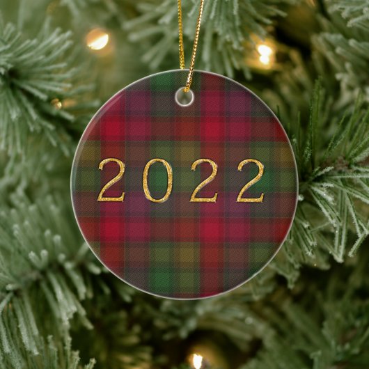 Groen en rood, tartan keramische siervoorwerpen keramisch ornament (Boom)