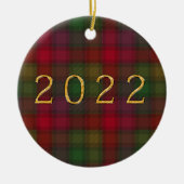 Groen en rood, tartan keramische siervoorwerpen keramisch ornament (Voorkant)