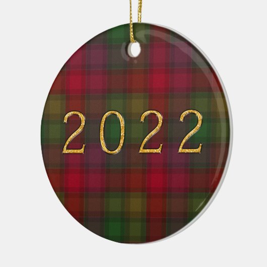 Groen en rood, tartan keramische siervoorwerpen keramisch ornament (Links)