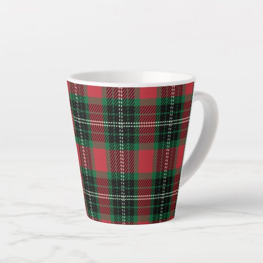 Groen en rood Tartan Latte Mok (Rechterhoek)