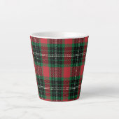 Groen en rood Tartan Latte Mok (Voorkant)
