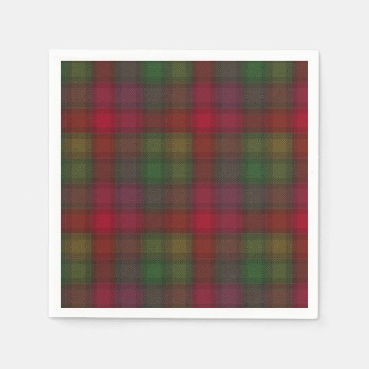 Groen en rood, tartan servet (Voorkant)