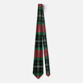 Groen en rood Tartan Stropdas (Voorkant)