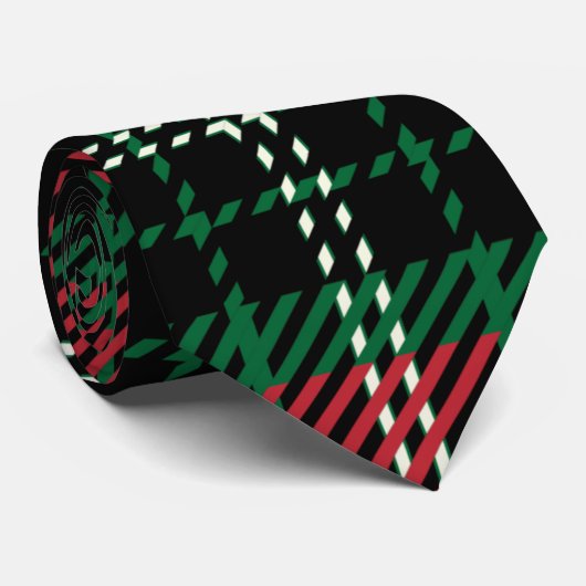Groen en rood Tartan Stropdas (Opgerold)