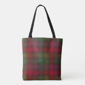 Groen en rood, tartan tote bag (Achterkant)