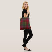 Groen en rood, tartan tote bag (Op model)