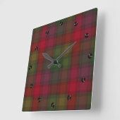 Groen en rood, tartan vierkante klok (Hoek)