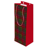 Groen en rood, tartan wijn cadeautas (Achterkant Gekanteld)
