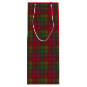 Groen en rood, tartan wijn cadeautas (Achterkant)