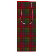 Groen en rood, tartan wijn cadeautas (Voorkant)