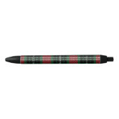Groen en rood Tartan Zwarte Inkt Pen (Voorkant)