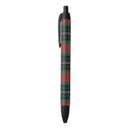 Groen en rood Tartan Zwarte Inkt Pen