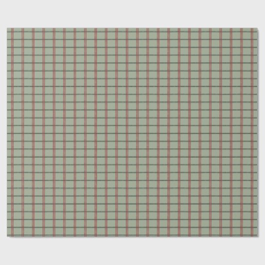 Groen en Rood Venster Plaid Stripe Cadeaupapier (Vlak)