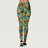 Groen en Rood Zee Monster Zeemeermin Schalen Party Leggings (Achterkant)