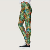 Groen en Rood Zee Monster Zeemeermin Schalen Party Leggings (Links)