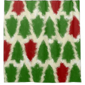Groen en roodroodbruine kerstboom douchegordijn (Voorkant)