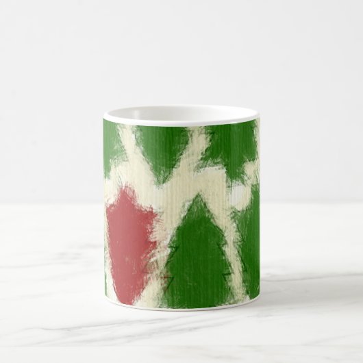 Groen en roodroodbruine kerstboom koffiemok (Center)