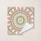 Groen en Roos Mandala  Boheems Patroon Bad Handdoek (Wasdoekje)
