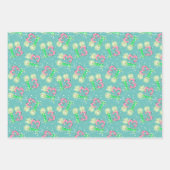 Groen en Roze 13e Birthday-verlooppapier Inpakpapier Vel (Voorkant)