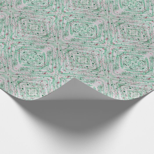 Groen en Roze Abstract Cadeaupapier (Hoek)