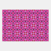 Groen en roze abstracte sterpatroon inpakpapier vel (Voorkant 3)