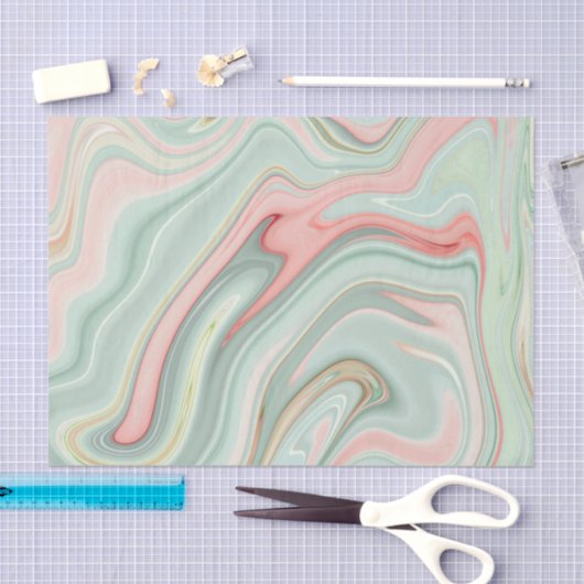 Groen en Roze agaat/marmer Tissuepapier (Craft)