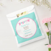 Groen en Roze Baby Line Baby shower Bedankzakje (Gezegeld)