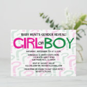 Groen en Roze Baby shower Kaart (Staand voorkant)