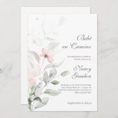 Groen en roze baby shower uitnodiging (Voorkant / Achterkant)